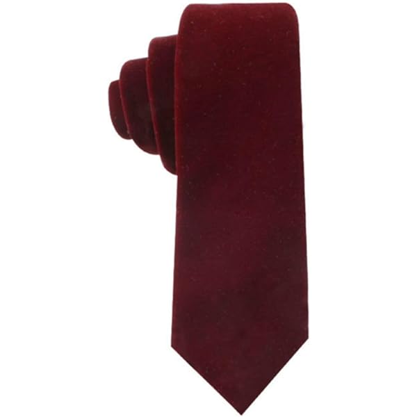 Amazon | バーガンディ ベルベット ネクタイ, バーガンディ, One